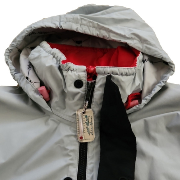 HELLY Hanson Black Silver & Red Winter Coat - Picture 2 of 9